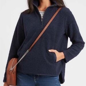 Banana Republic Navy Blue Quarter-Zip Fleece. Size S
